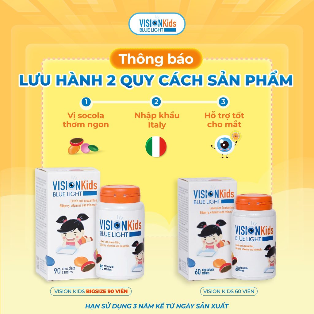 THÔNG BÁO LƯU HÀNH CẢ 2 QUY CÁCH VISION KIDS